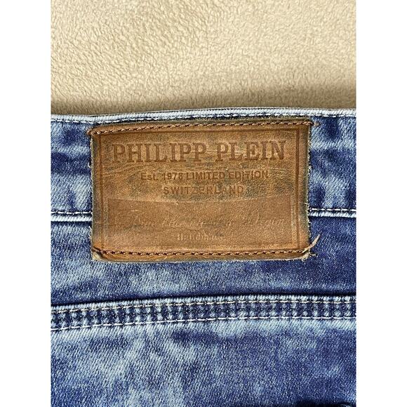 Philipp Plein Jeans Womens 38 Blue Strawberry Cheesecake‎ Denim Adult - Picture 10 of 13